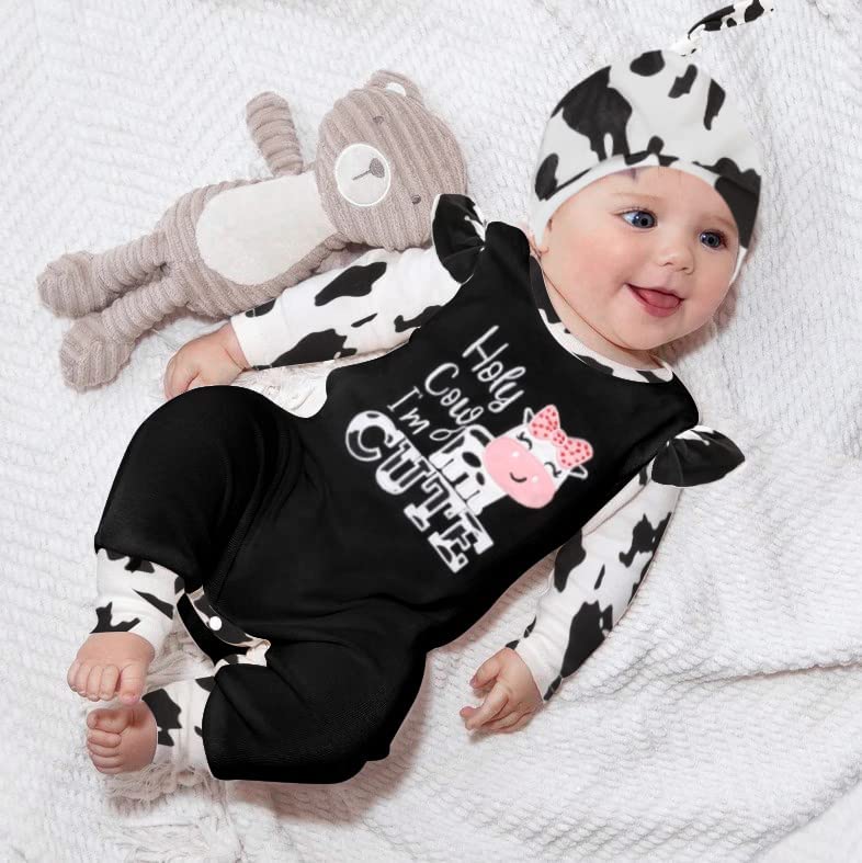 GRNSHTS Baby Newborn Girl Romper Infant Letter Print Bodysuit Jumpsuit+Hat+Headband Coming Home Clothes Outfit Set - Image 5